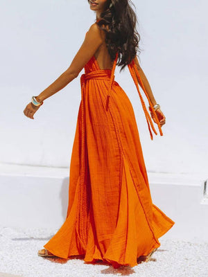 Aurohaya Large Swing Backless Strap Dress