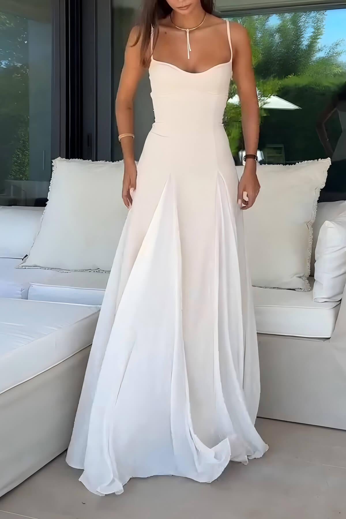 Aurohaya Elegance Panelled Tulle A-line Slip Maxi Dress