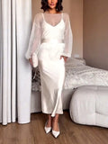 Elegant Thin Feather Trim Belted Sweater