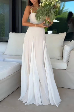 Aurohaya Elegance Panelled Tulle A-line Slip Maxi Dress