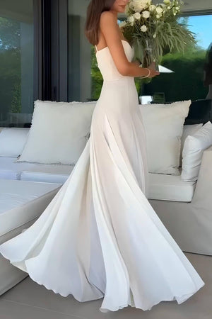 Aurohaya Elegance Panelled Tulle A-line Slip Maxi Dress