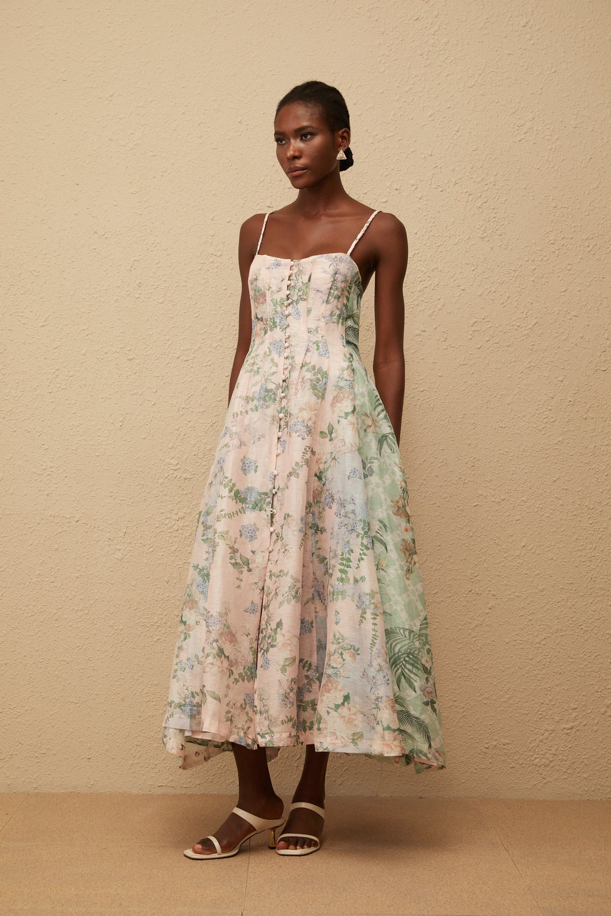 Aurohaya Aurore Pink Floral Print Maxi Dress