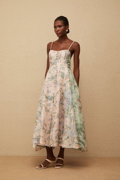 Aurohaya Aurore Pink Floral Print Maxi Dress