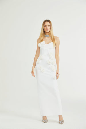 Aurohaya Geneviève off-shoulder floral dress