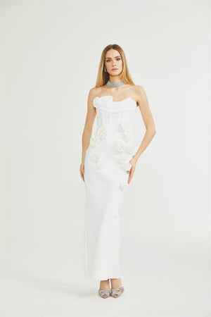 Aurohaya Geneviève off-shoulder floral dress