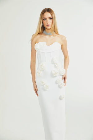 Aurohaya Geneviève off-shoulder floral dress