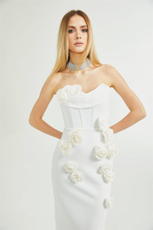 Aurohaya Geneviève off-shoulder floral dress