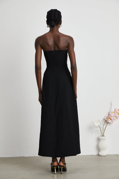 Aurohaya Melisande black embellished maxi dress