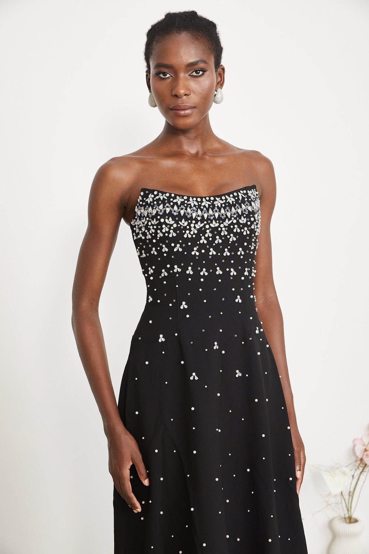 Aurohaya Melisande black embellished maxi dress