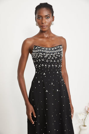 Aurohaya Melisande black embellished maxi dress