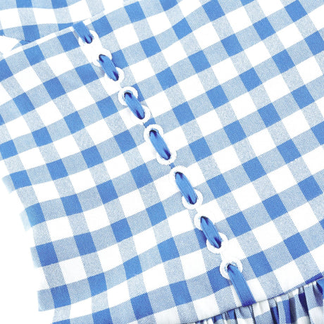 Aurohaya Diane blue gingham midi dress