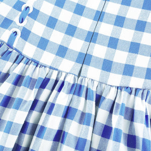 Aurohaya Diane blue gingham midi dress
