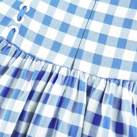 Aurohaya Diane blue gingham midi dress