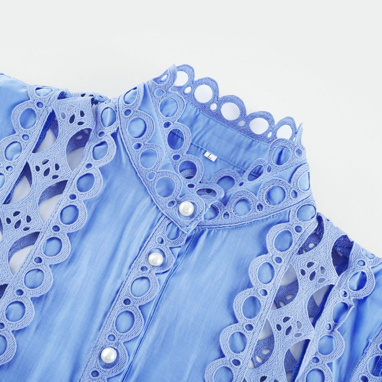 Aurohaya Mireille Blue Cut-out Belted Mini Dress