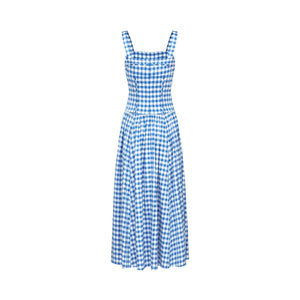 Aurohaya Diane blue gingham midi dress