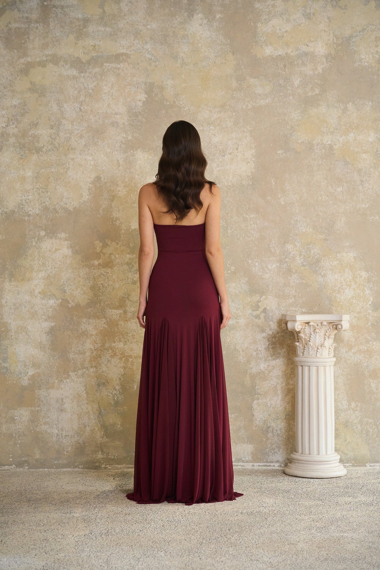 Aurohaya Rêverie Red Sweetheart Neck Maxi Dress