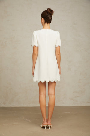 Aurohaya Bérénice white crystal-embellished mini dress