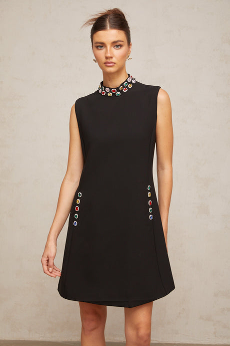 Aurohaya Xanthe crystal-embellished sleeveless mini dress