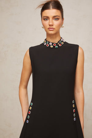 Aurohaya Xanthe crystal-embellished sleeveless mini dress