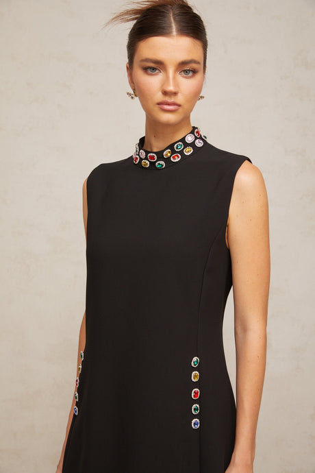 Aurohaya Xanthe crystal-embellished sleeveless mini dress