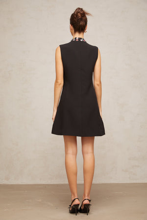 Aurohaya Xanthe crystal-embellished sleeveless mini dress