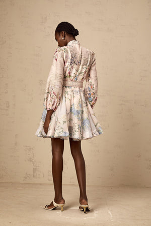 Aurohaya Fabienne light-pink floral-print mini dress