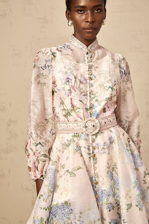 Aurohaya Fabienne light-pink floral-print mini dress