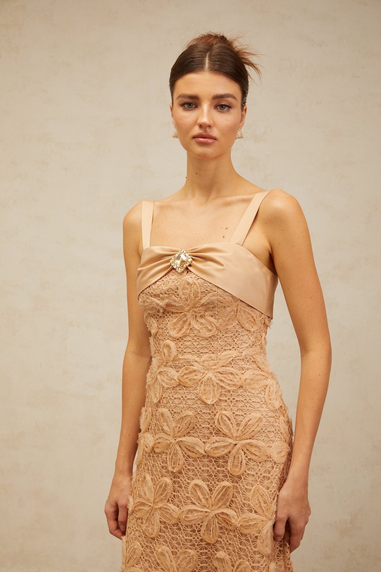 Aurohaya Salomé embellished corded-lace midi dress