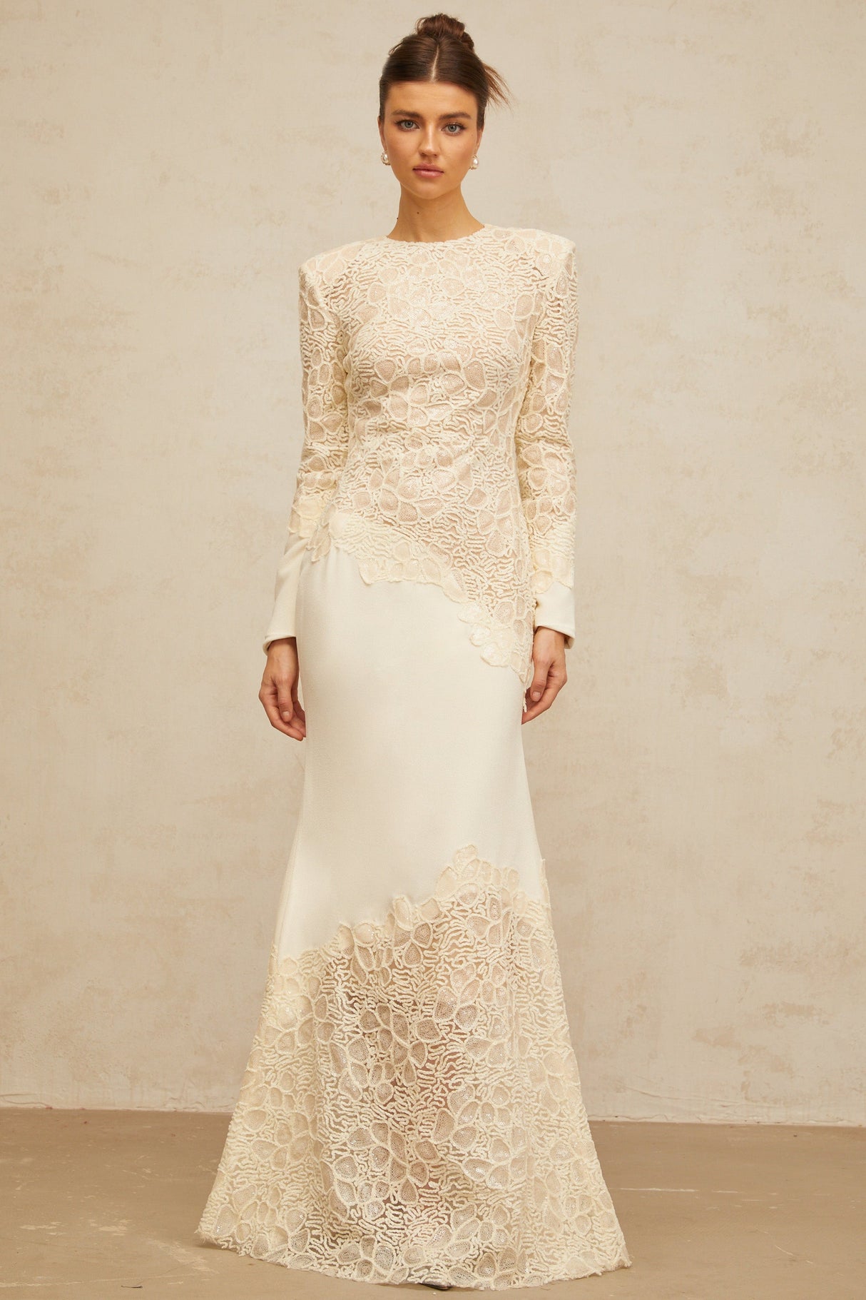 Aurohaya Mathilde White Embroidered Maxi Dress