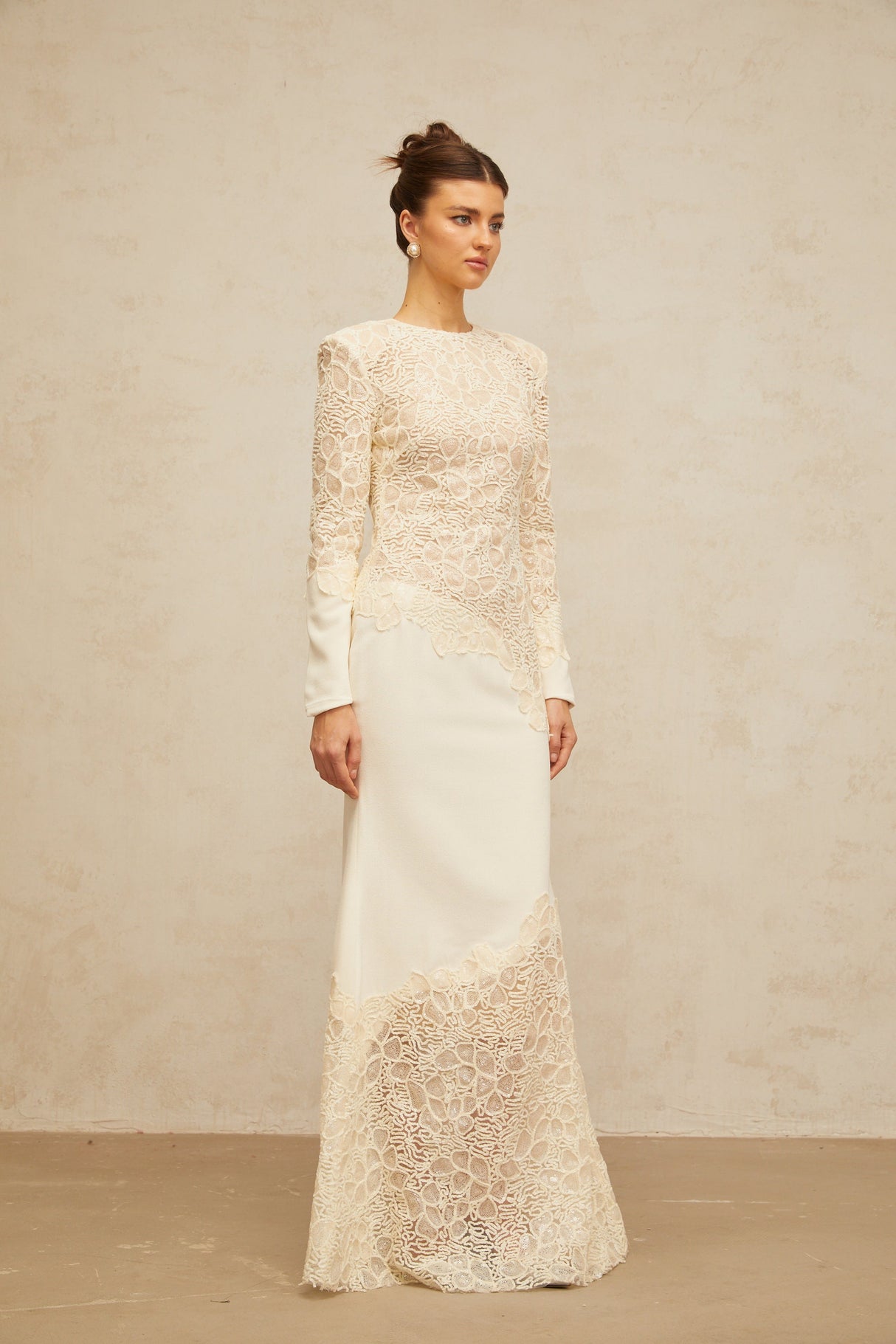 Aurohaya Mathilde White Embroidered Maxi Dress