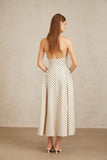 Estelle White Polka Dot Midi Dress