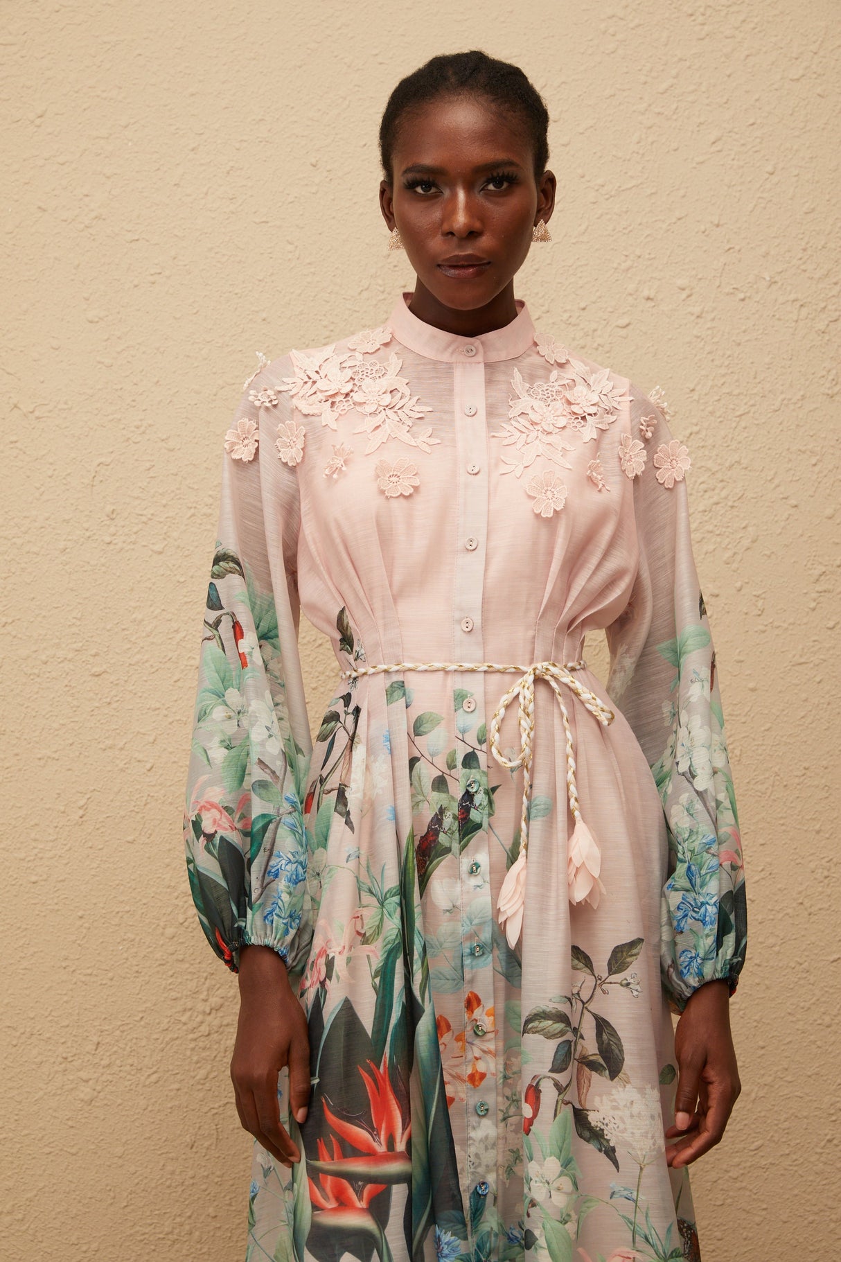 Aurohaya Delphine Green Floral Print Maxi Dress