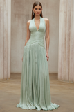 Verdelune Mint Green Gathered Maxi Dress