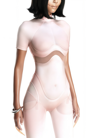 Aurohaya Zéro Pink Short Sleeve Catsuit