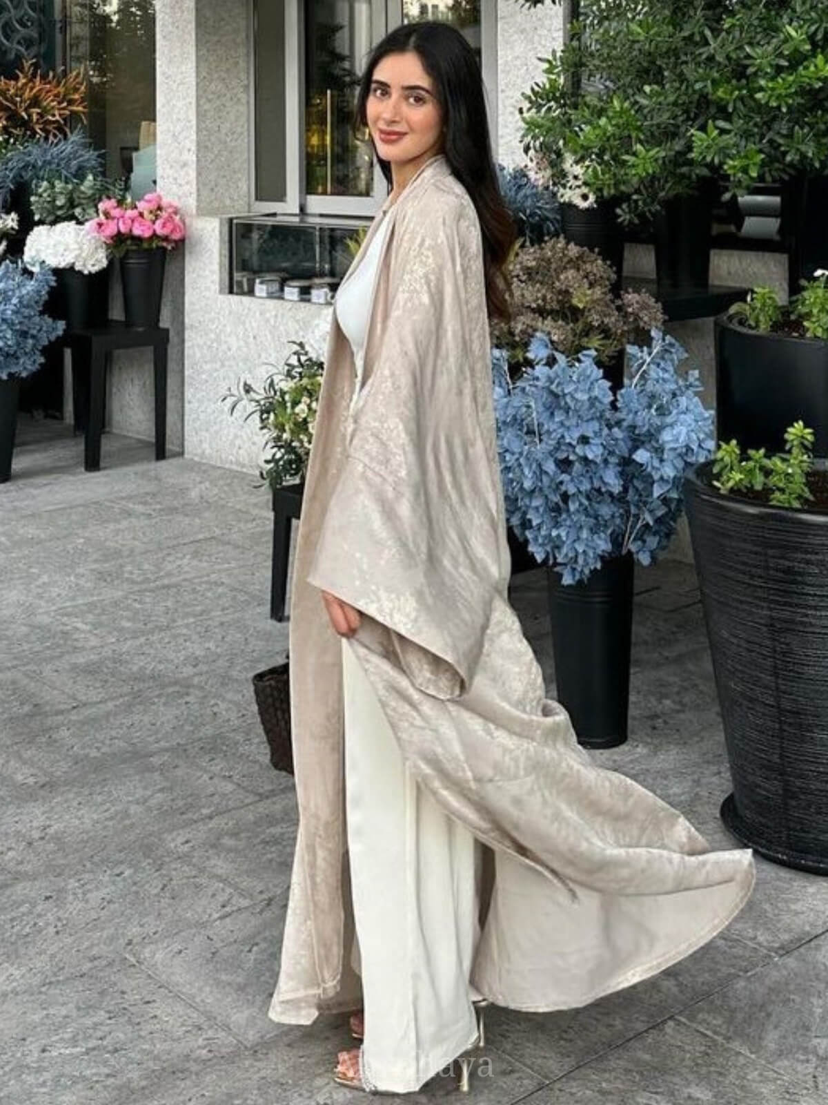 Satin Modest Open Front Abaya