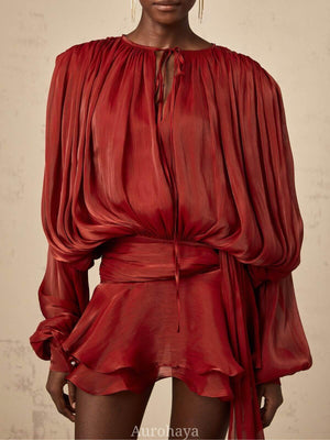 Aurohaya Amélie Fully Pleated Ruffled Mini Dress