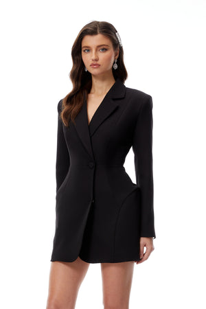Aurohaya Pálína Black Structured Mini Blazer Dress