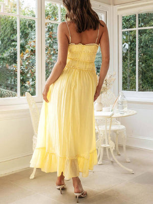 Aurohaya Elegant Off-Shoulder Strap Patchwork Dress