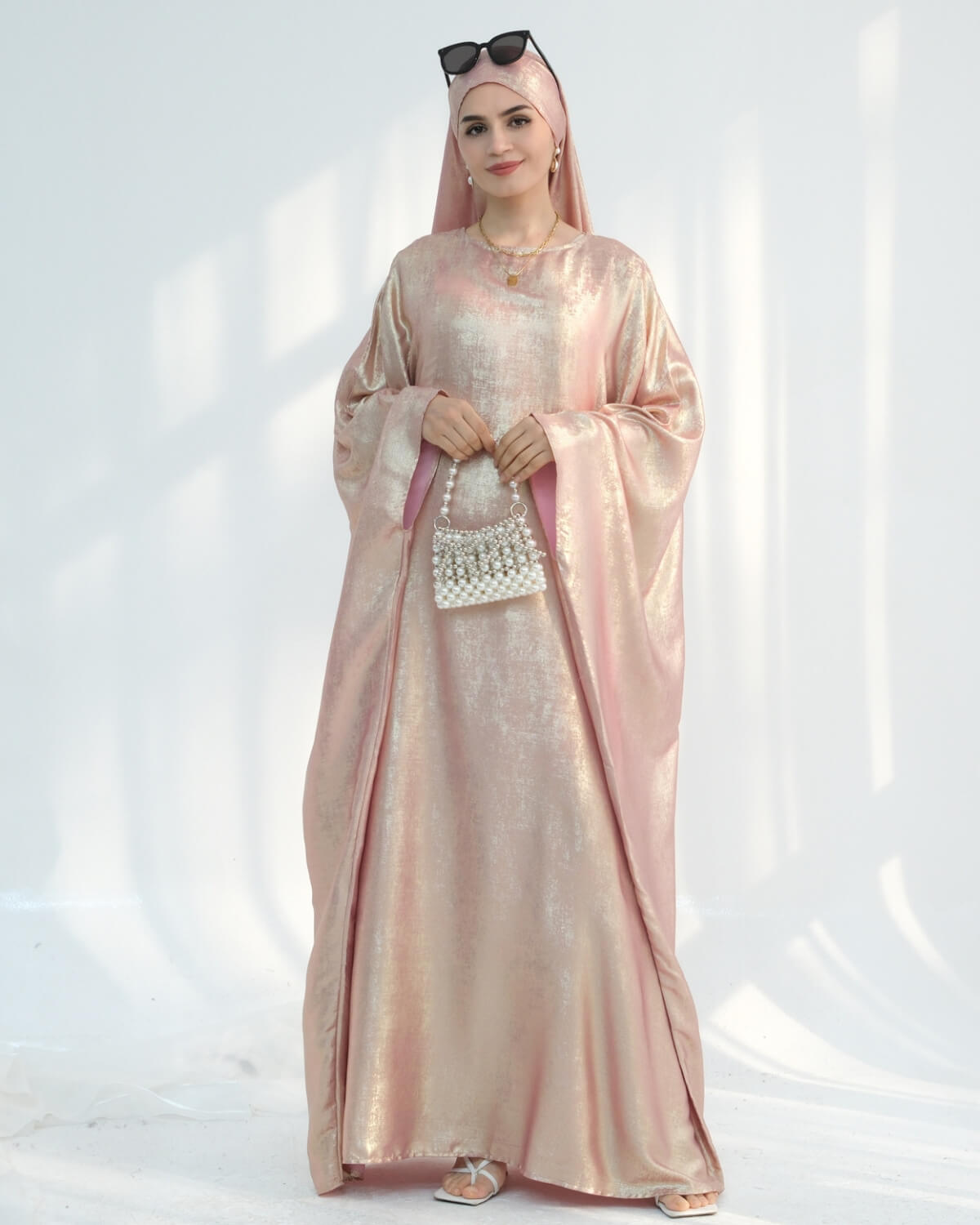 Satin Batwing Butterfly Abaya with Hijab