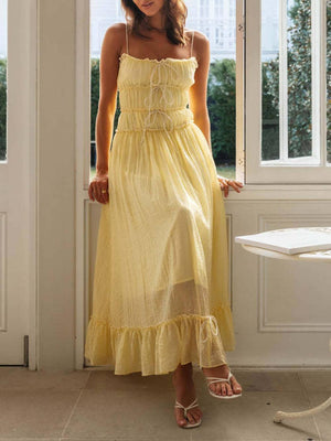 Aurohaya Elegant Off-Shoulder Strap Patchwork Dress