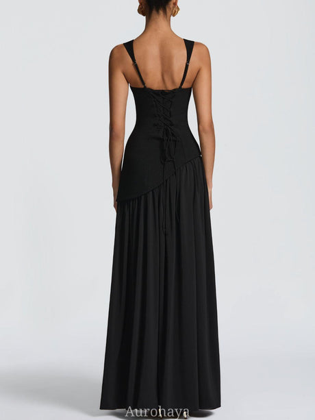 Aurohaya Solène Asymmetrical Maxi Gown