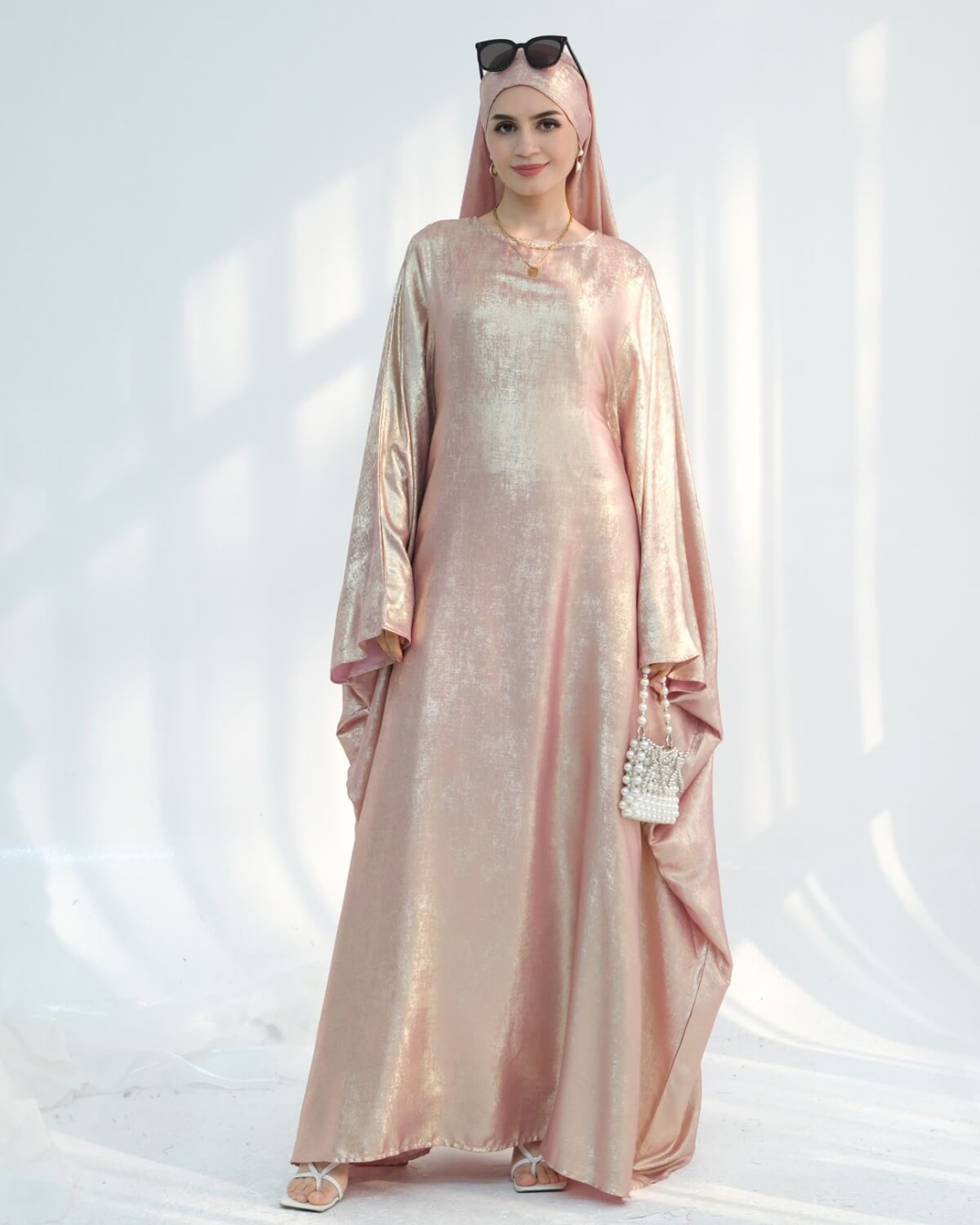 Satin Batwing Butterfly Abaya with Hijab