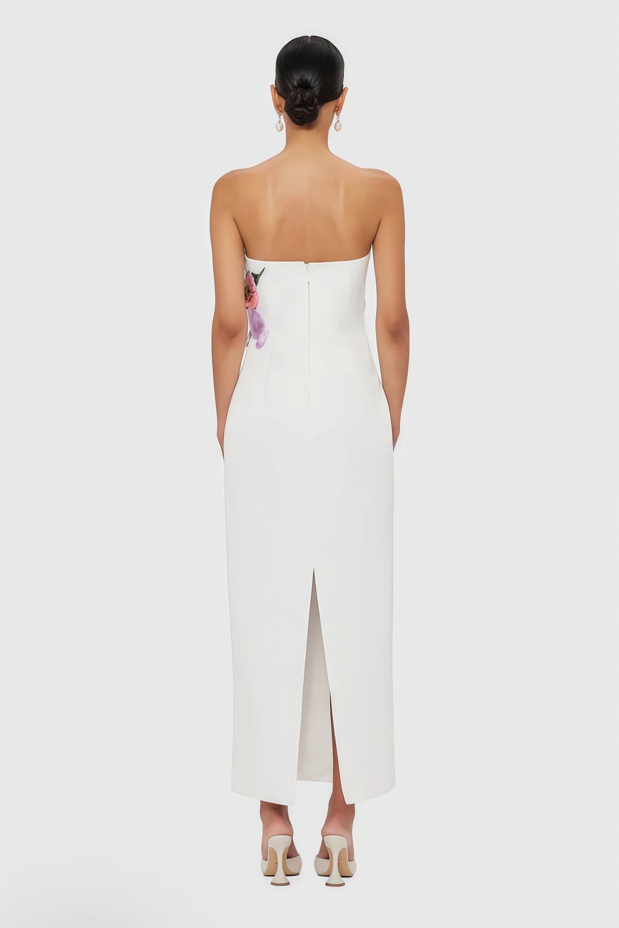 Aurohaya Automne White Floral Embroidered Maxi Dress