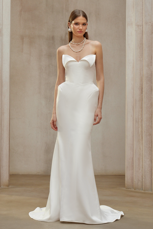 Aurohaya Alba White Barrel Waist Corset Maxi Dress