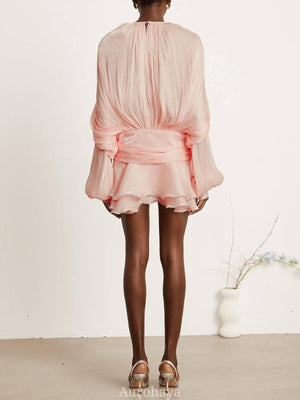 Aurohaya Amélie Fully Pleated Ruffled Mini Dress