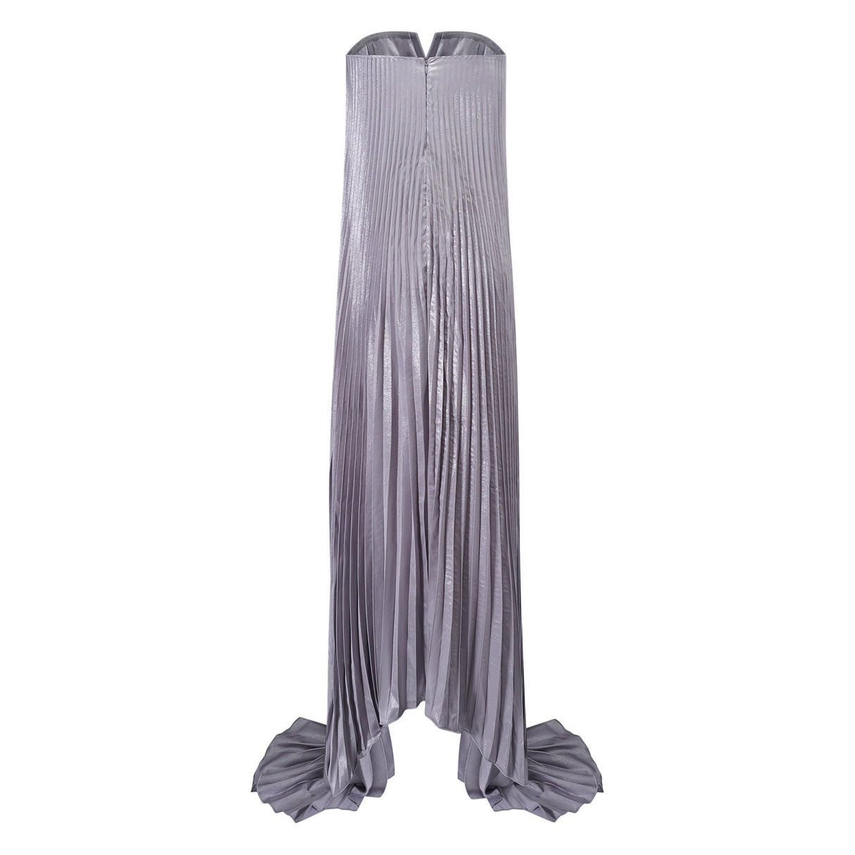 Aurohaya Satiné Purple Fully-pleated Maxi Dress