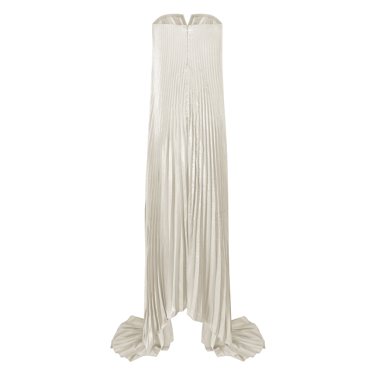 Aurohaya Satiné Gold Fully-pleated Maxi Dress