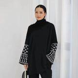 Elegant Black Djellaba & Abaya 2-Piece Set