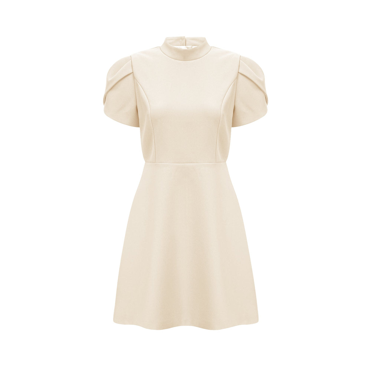 Aurohaya Anna White Petal Sleeve Cut Out Bow Mini Dress