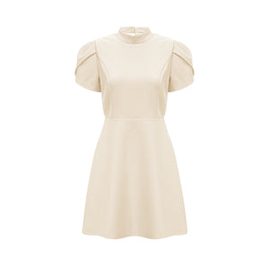 Aurohaya Anna White Petal Sleeve Cut Out Bow Mini Dress